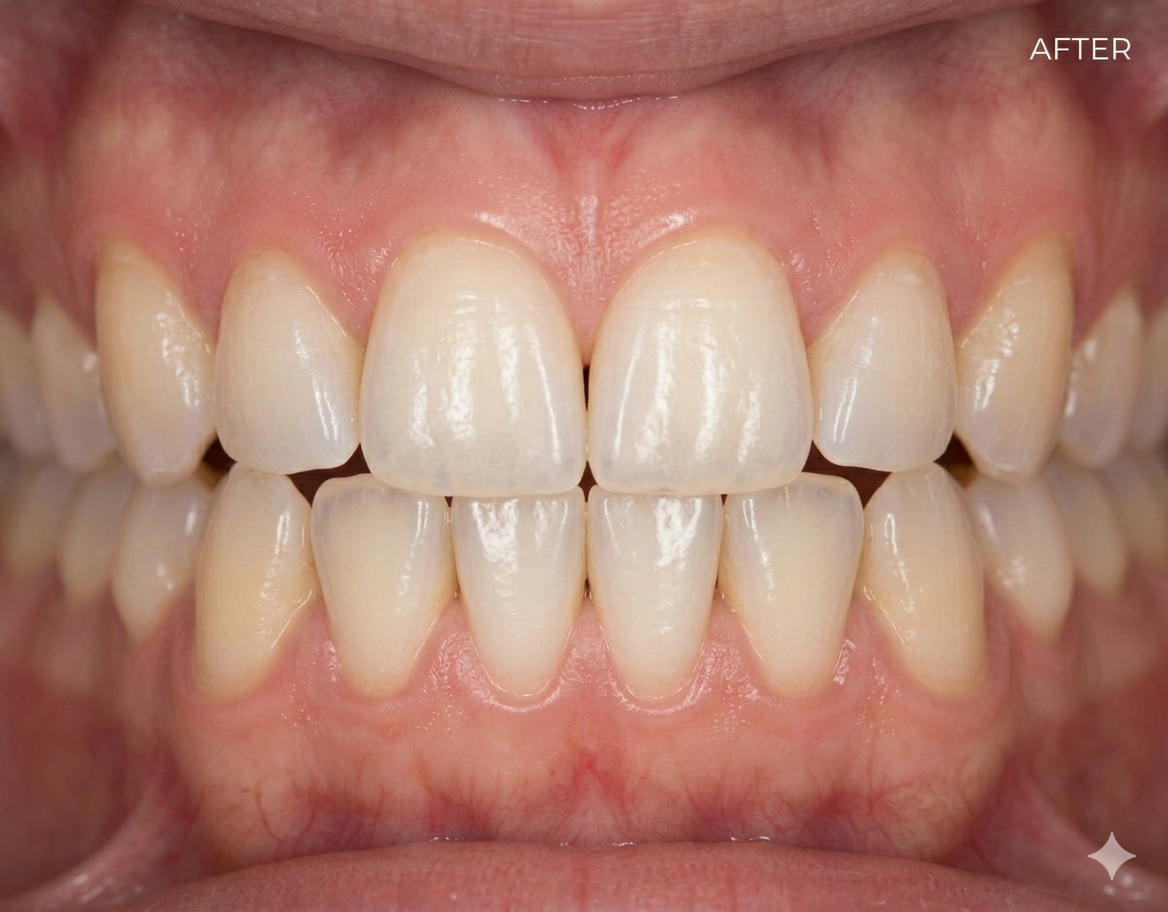 Patient after Invisalign — straight, confident smile