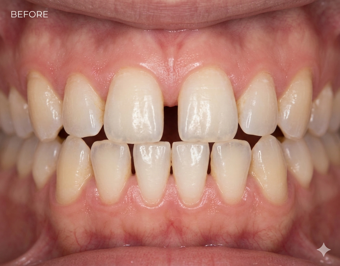 Patient before Invisalign treatment