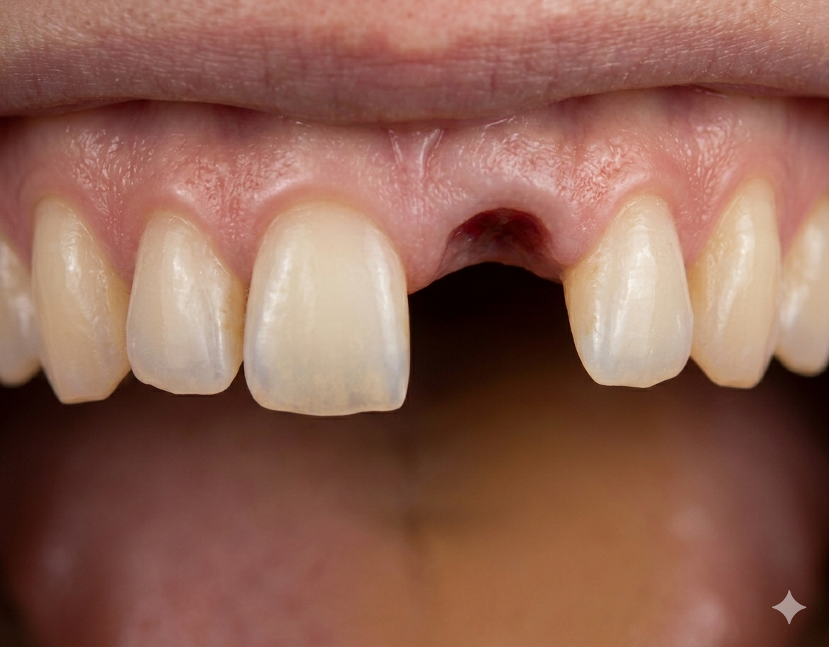 Patient before dental implant treatment