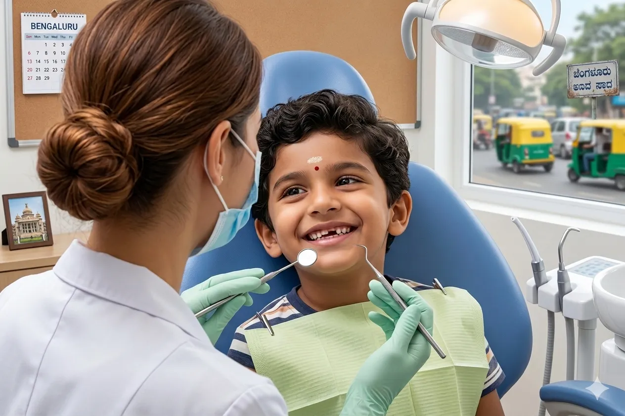 Natural teeth close-up — pediatric dental care