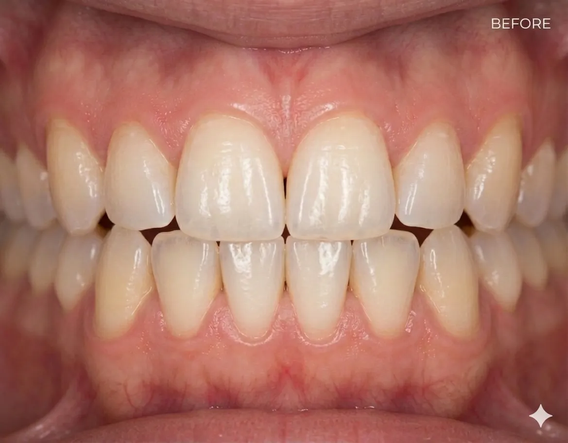 Before teeth whitening — natural shade