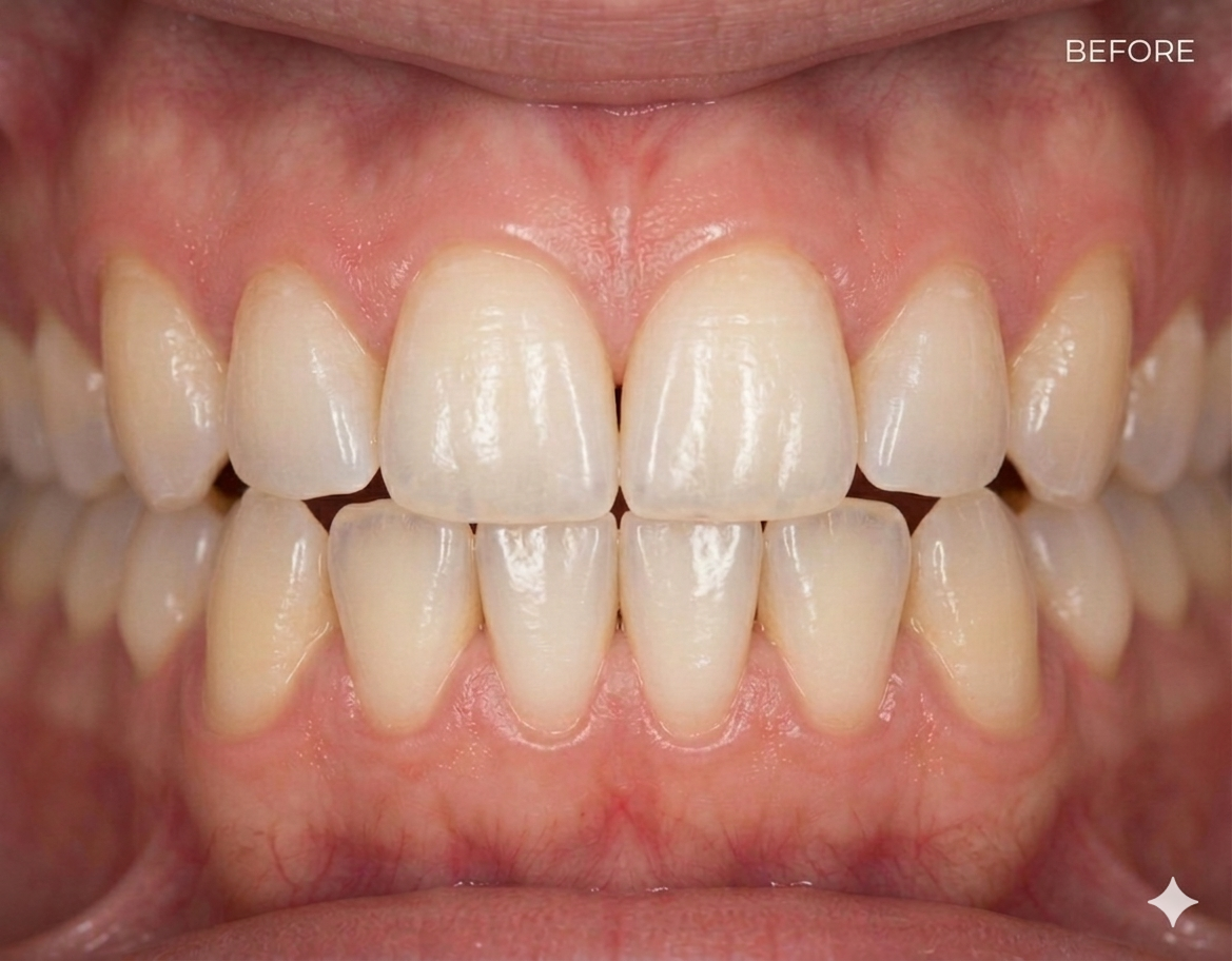 Before teeth whitening — natural shade
